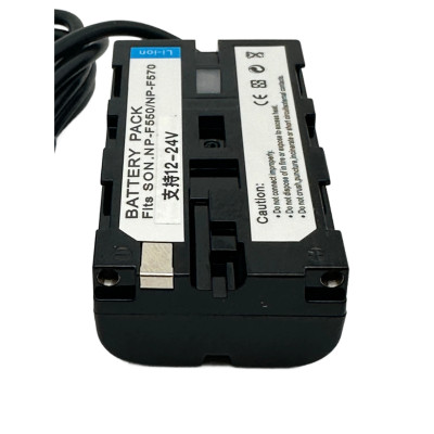 Dummy NP-F550 standard battery with USB-C connector for long-lasting power for lights, monitors