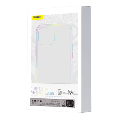 Protective Case Baseus Magnetic Crystal Clear for iPhone 13 (transparent) + tempered glass + cleaning kit
