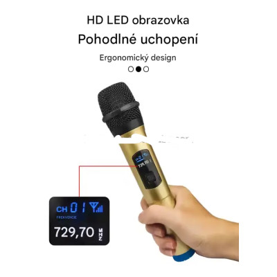 Sada dvoch bezdrôtových mikrofónov LT-125, prijímač s konektorom 6,15 a 3,5 mm