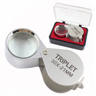 Professional jewellery magnifier with 30x magnification and 21 mm lens diameter
