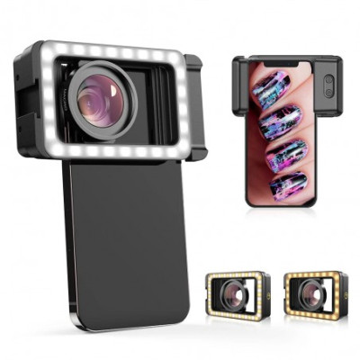 APEXEL APL-FL23M15 15× macro lens for mobile phones with LED illumination