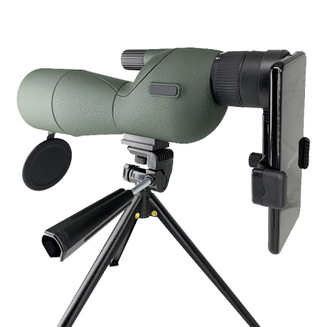 Pozorovací prenosný ďalekohľad, monokulár, 25 - 75 x 60 FMC, Bak 4, čierny, držiak na telefón, mini statív