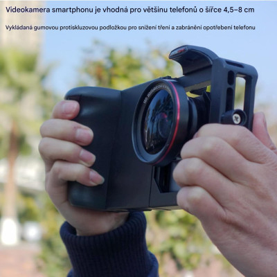 Video Rig, univerzálny držiak mobilného telefónu, klietka, rukoväť, diaľkové ovládanie