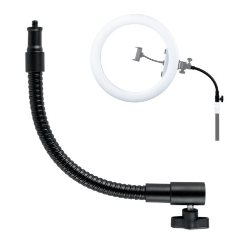 Flexible flexible tripod mount for circular lights, microphone