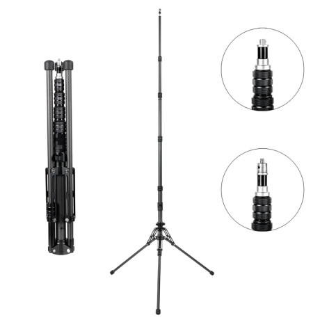 Heron, karbónový statív pre svetlá 210 cm/ hlava 16 mm / 1/4'' + 3/8'' závit