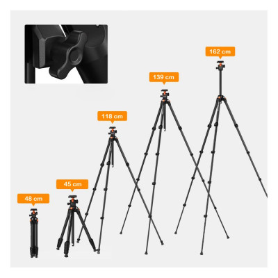 K&F Concept foto stativ s kulovou hlavou 162cm (KF09.161)