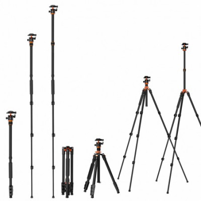 K&F Concept fotografický stativ SA225C1 s kulovou hlavou 140cm a funkcí monopodu (KF09.094)