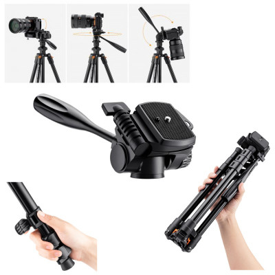 K&F Concept fotografický stativ SA225C1 s kulovou hlavou 140cm a funkcí monopodu (KF09.094)