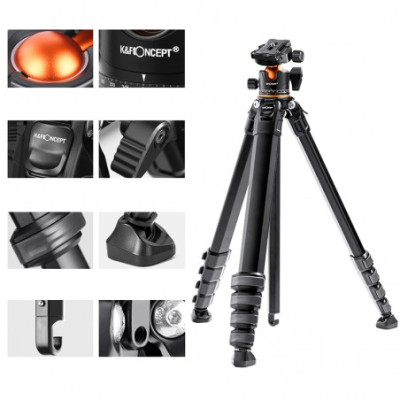 K&F Concept fotografický stativ SA225C1 s kulovou hlavou 140cm a funkcí monopodu (KF09.094)