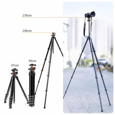 K&F Concept Foto stativ s funkcí monopodu TRAVELLER M1 s kulovou hlavou 178cm (KF09.105)