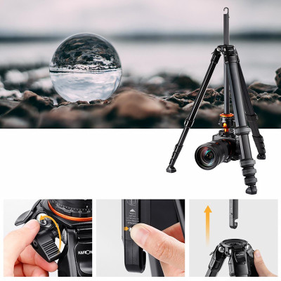 K&F Concept Foto stativ s funkcí monopodu TRAVELLER M1 s kulovou hlavou 178cm (KF09.105)