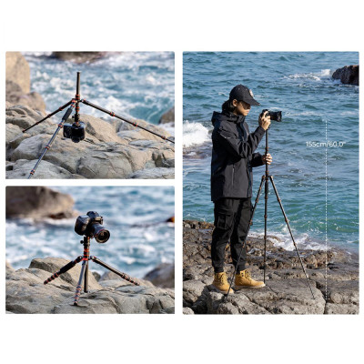 K&F Concept fotografický stativ SA225C1 s kulovou hlavou 140cm a funkcí monopodu (KF09.094)