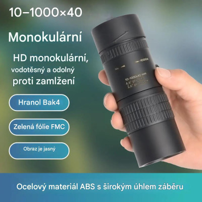 Monokulárny ďalekohľad so zoomom 10-300, mini statív, klip na mobilný telefón