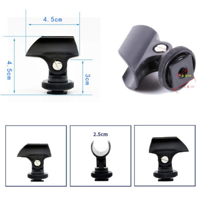 Microphone holder for Hot Shoe ( sledge ) camera with clamp diameter 19,5 mm