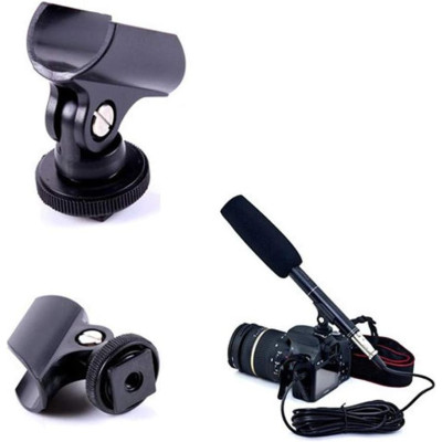 Microphone holder for Hot Shoe ( sledge ) camera with clamp diameter 19,5 mm
