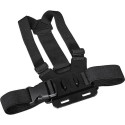 Harness with holder for attaching an outdoor (action) camera or phone to the chest